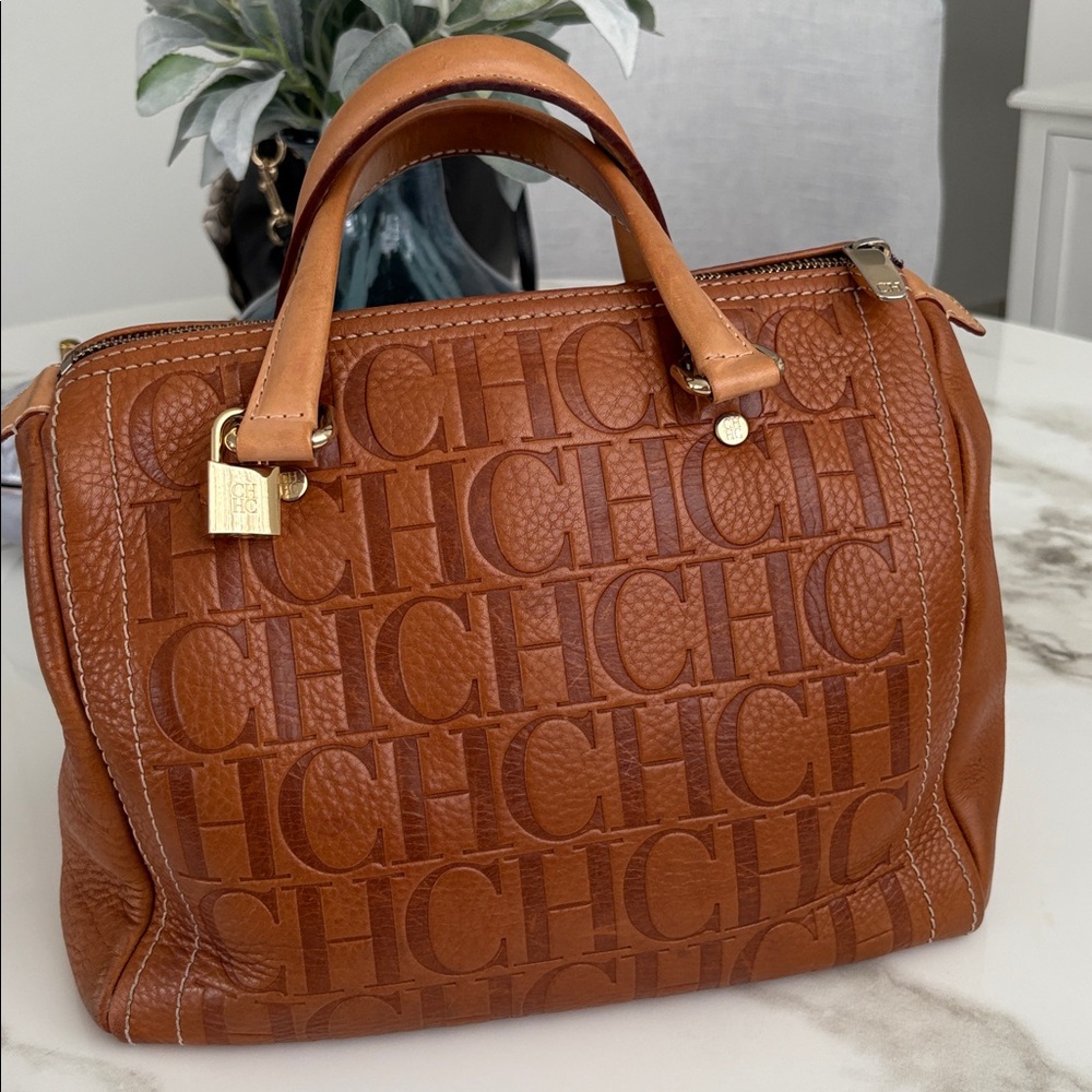 Brown Designer Carolina  Herrera Handbag - Picture 3 of 10
